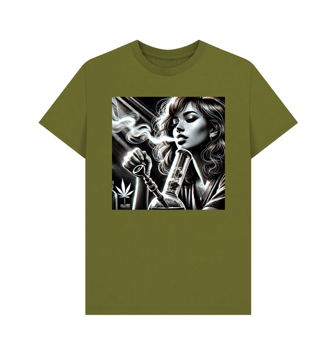 Moss Green Printed T-shirt Front