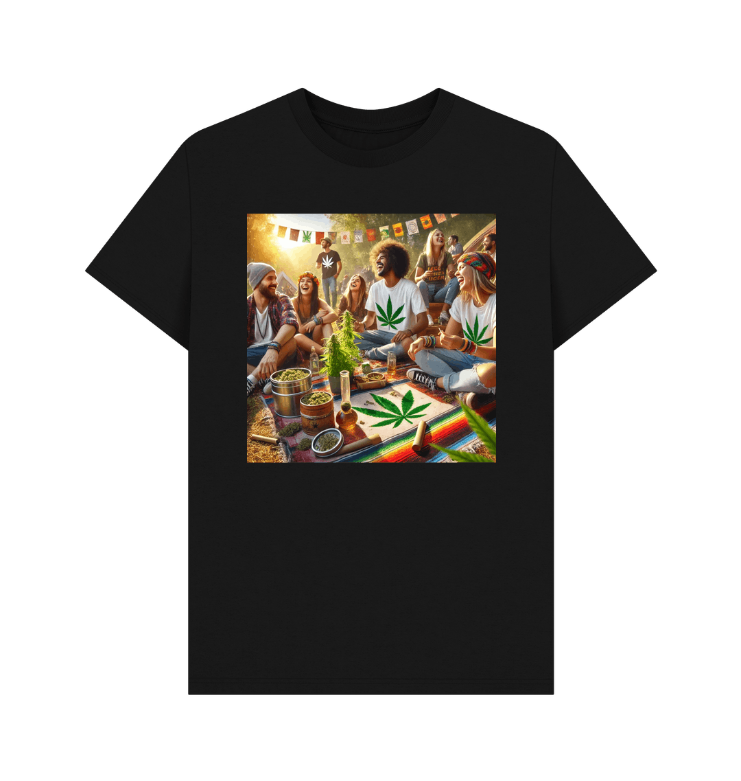 Black Printed T-shirt Front