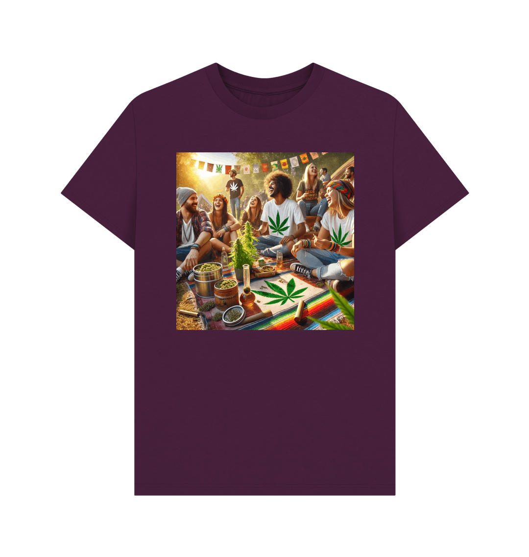 Purple Printed T-shirt Front